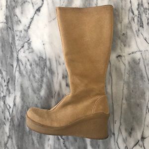 Aldo Suede Indiana tall Boots boho wedges 38